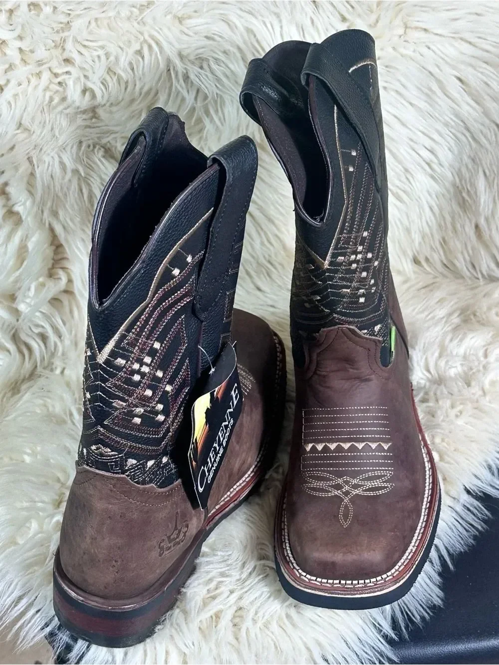 Cheyenne Men's Brown Western Work Boots